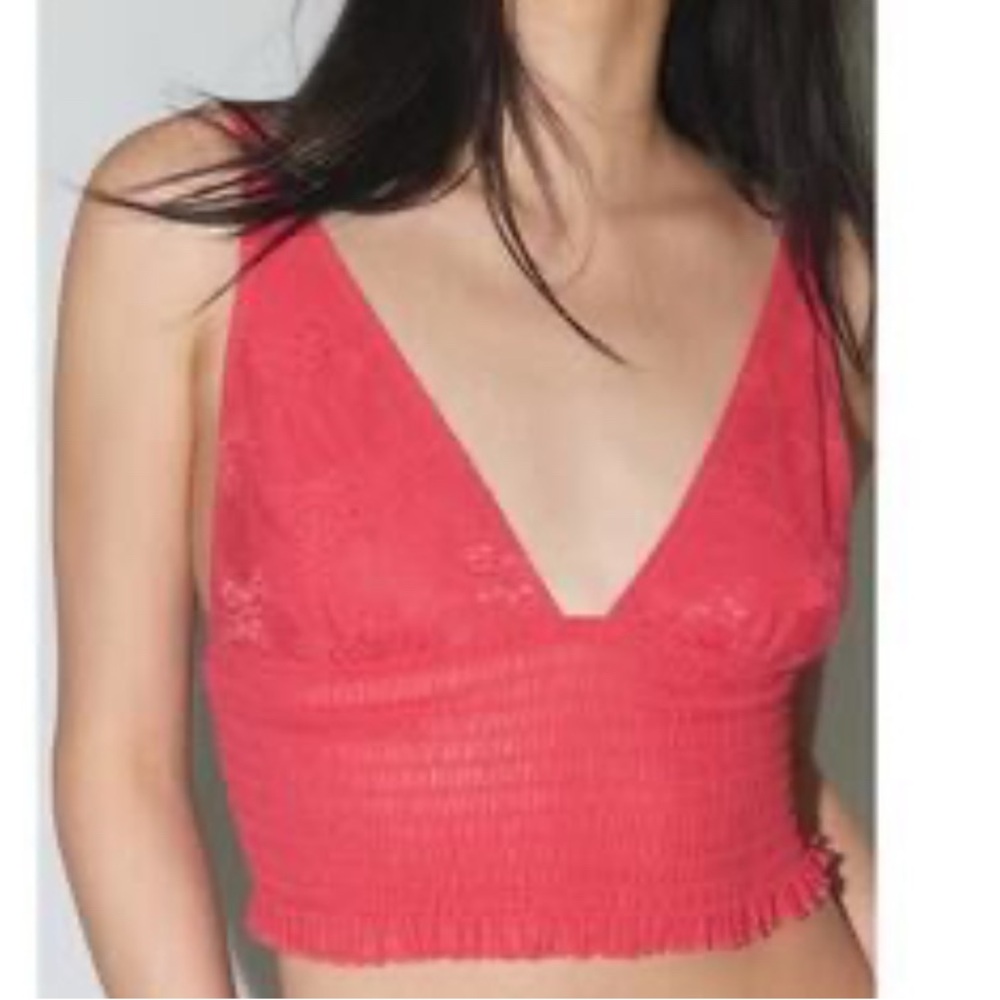 Urban Outfitters Out From Under Firecracker Smocked  Crop Top Feminine